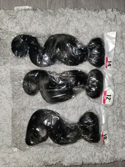 Black Hair Bundles 10", 12", 14" – Set of 3