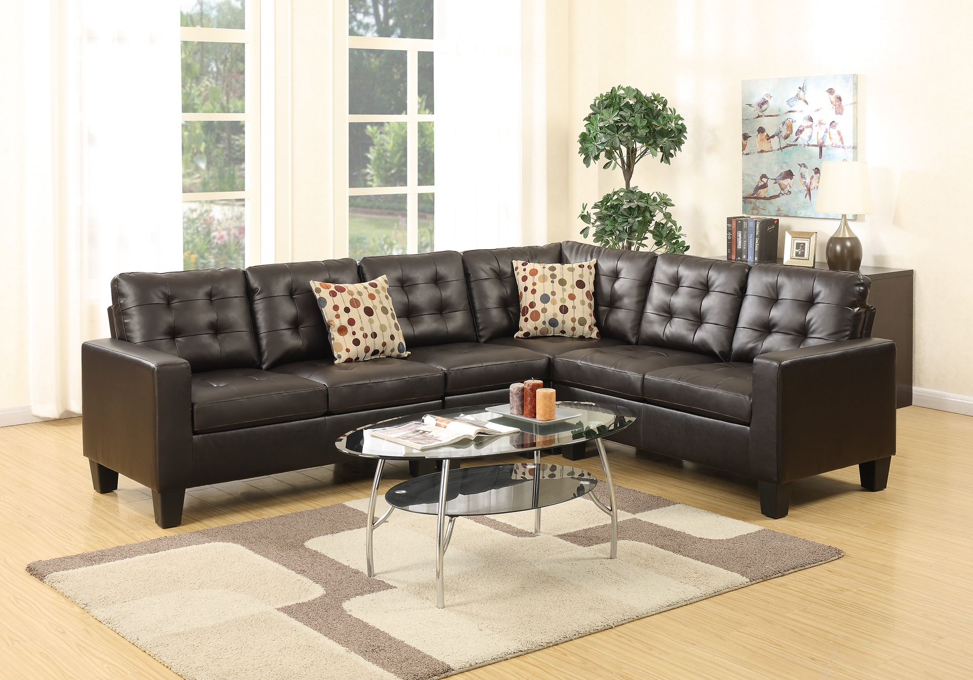 Black Fabric Sectional