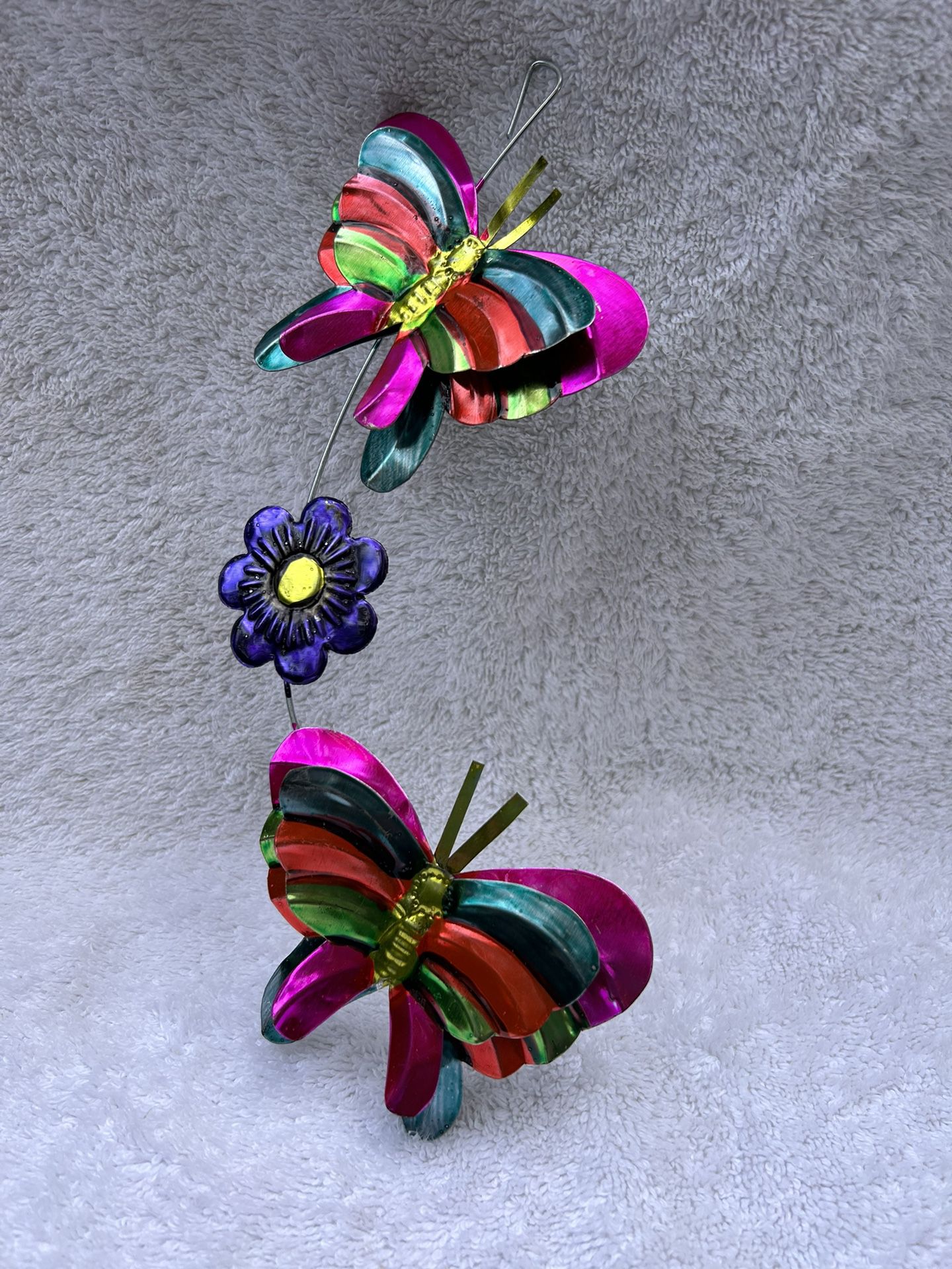 Butterflies, tin colorful metal