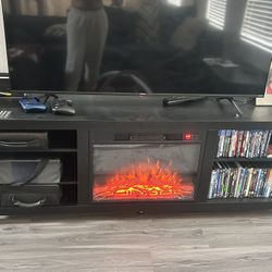 TV Entertainment Center with Electric Fireplace