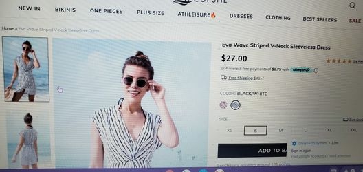 Eva Wave Striped V Neck Sleeveless Dress