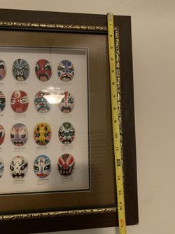 Antique Chinese Opar Face Egg Shape Picture With Frame.