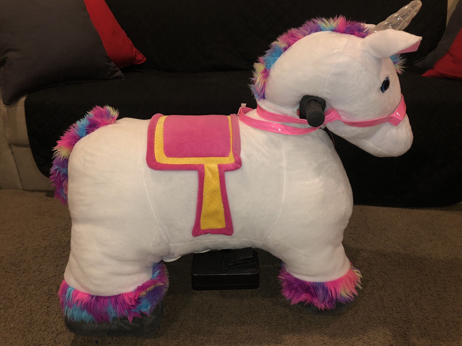 Unicorn Plush Ride-On