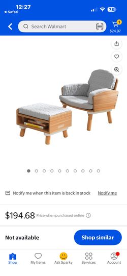KIDCRAFT READING CHAIR WITH OTTOMAN