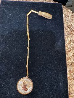 Vintage Mother of Pearl "Praying Hands" Bible Bookmark / Vest Clip