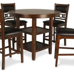 4 Piece Round Counter Height Dining Room Set