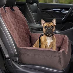 NEW Dog Car Seat(Small Dog)Pet Booster,Travel Dog Bed w/Storage,Clip-On Safety Leash,Detachable