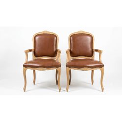 Pair of Vintage Leatherette Armchairs