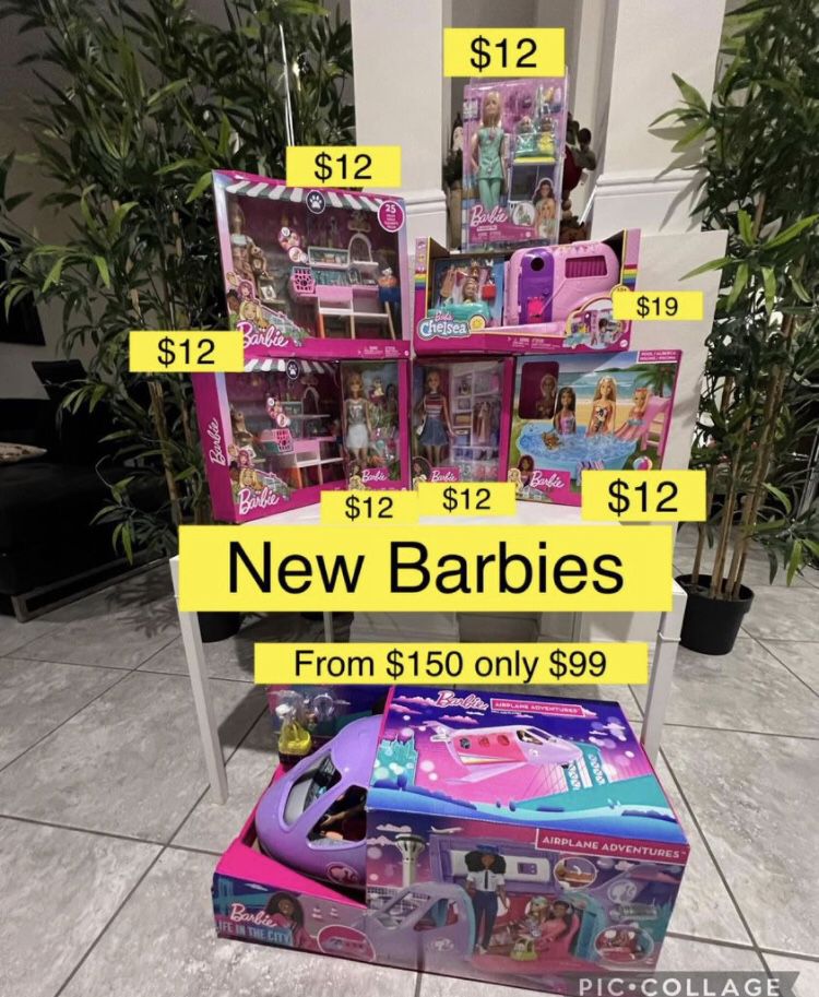 New Barbies Dolls Kid Girl toy, Airplane, Camper, All Prices At The Photo On Pellow/ Barbies Nuevas