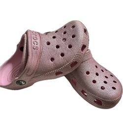 Pink Shimmer Crocs  Size 1