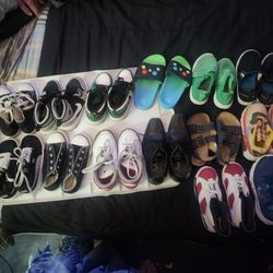 14 Pairs Of Shoes Size 9c, 10c, 11c