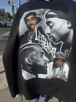 Tupac And Nipsey Hussle Legends Black T-Shirt