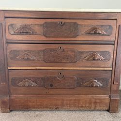 Antique Victorian Eastlake Style Walnut Chest Of Drawers - Circa 1880’s