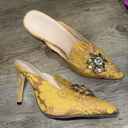 Yellow Mule Heels