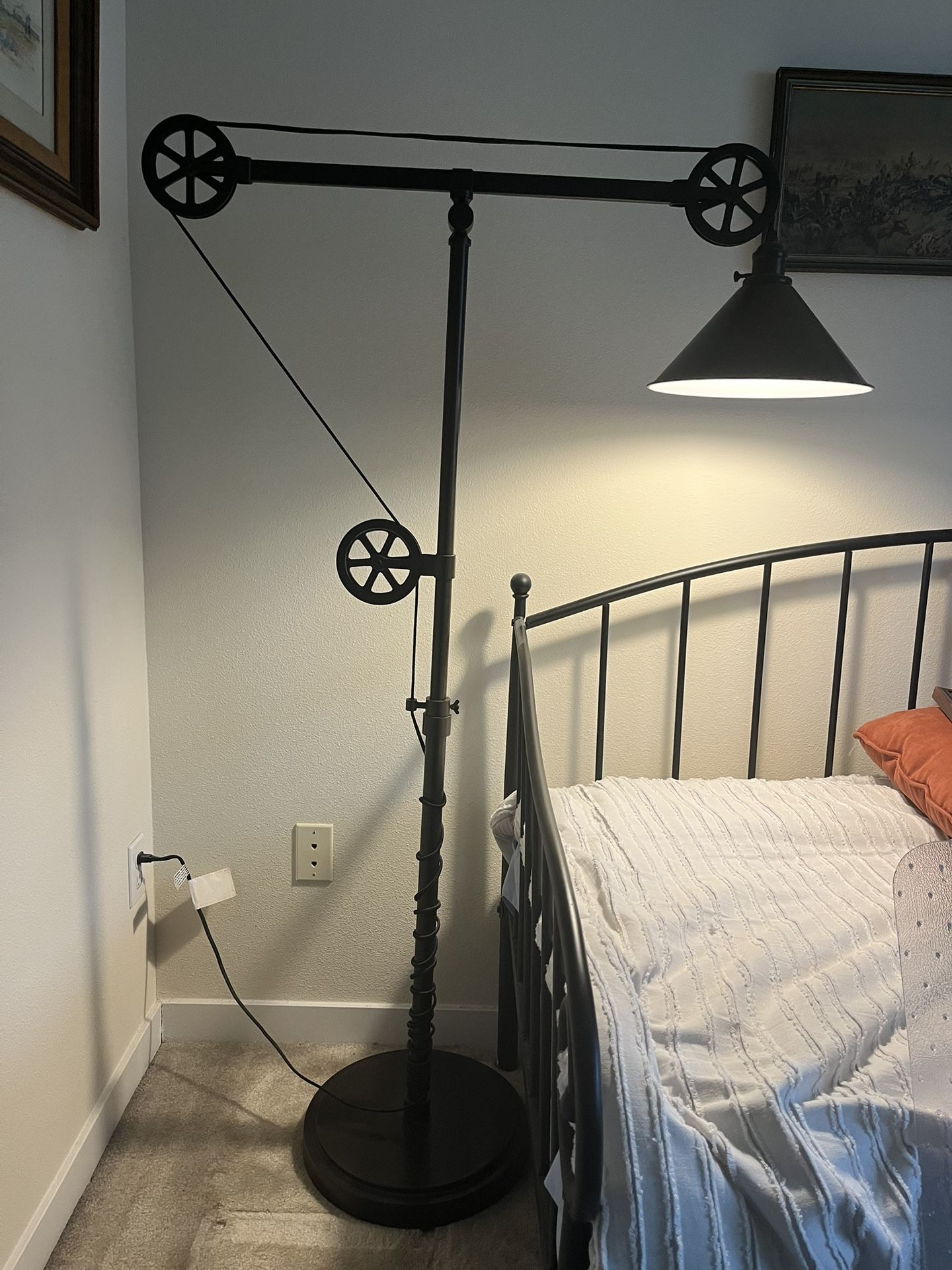 Pottery Barn Pulley Decorative Style Floor Lamp