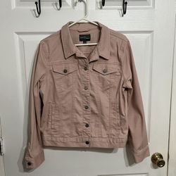 Dusty Pink Stretch Denim Jacket