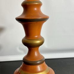 Vintage 1970’s Groovy Lamp Orange , Gold , Brown