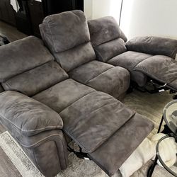 Dual Power Reclining Sofa Couch