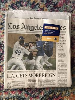 Dodgers Los Angeles Times World Series Newspaper