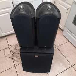Pair Of Kef 201 Refernece Series Speakers With Tdm45b Subwoofer 