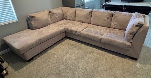 Large 2-Piece Sectional Sofa (Couch + Chaise) - Microfiber