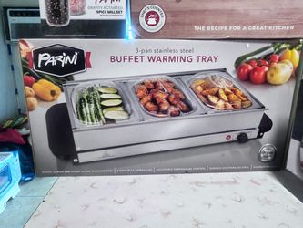 Parini 3-Pan Stainless Steel Buffet Warming Tray