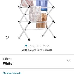 FKUO Household Indoor Folding Clothes Drying Rack, Dry Laundry and Hang Clothes, Towel Rack for Storage (White)