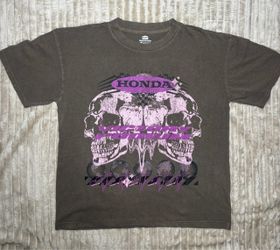 JT Racing x Honda Vintage Brown/ Purple Skull Tee Shirt Sz M NWOT OFFICIAL GEAR