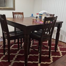Solid Hardwood Bar Height Table