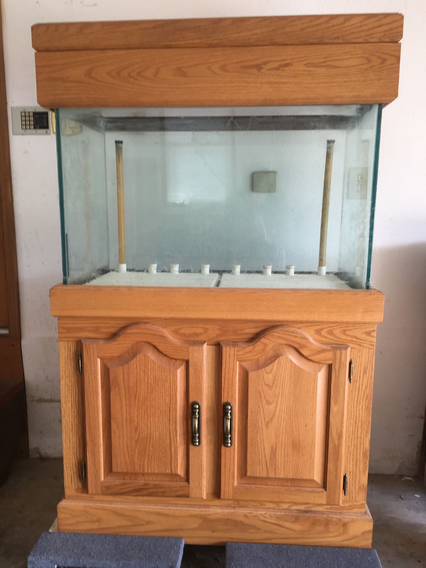 65 Gallon All Glass aquarium and oak stand