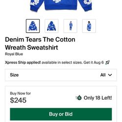 *BRAND NEW* Navy Blue Denim Tear Hoodie