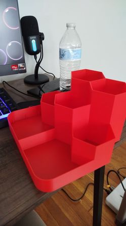 3D Printed Hexagonal Desk Organizer – Honeycomb Storage Box, Minimalist Office Decor