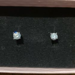 Moissanite earings, size 5.0mm, color silver