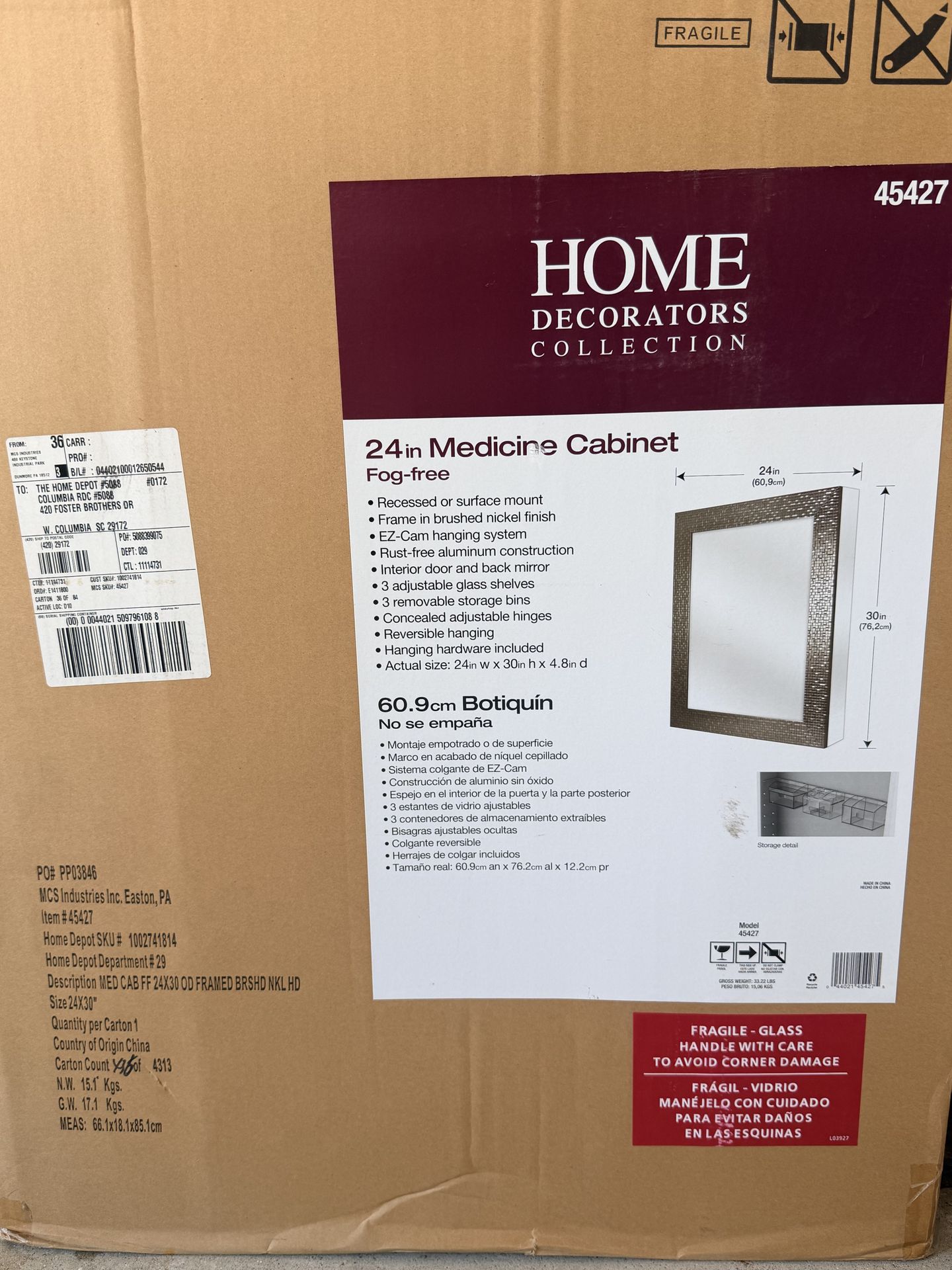 New! 24 inch Medicine Cabinet