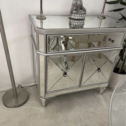 Mirrored Accent Cabinet- $200