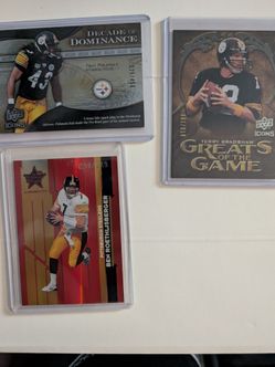 3 Pittsburgh Steelers Serial Numbered Football Cards