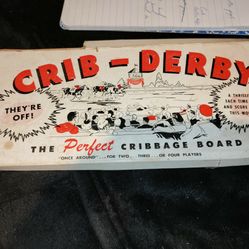 Rare Hard To Find Vintage Crib - Derby By Lowe Hard Plastic Perfect Cribbage Board 