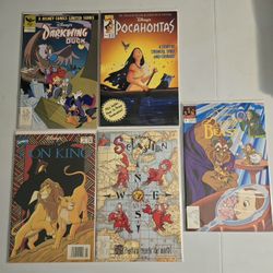 1990s Disney Comic Book Lot - Pochantas, Marking Duck, Lion King, Etc. 