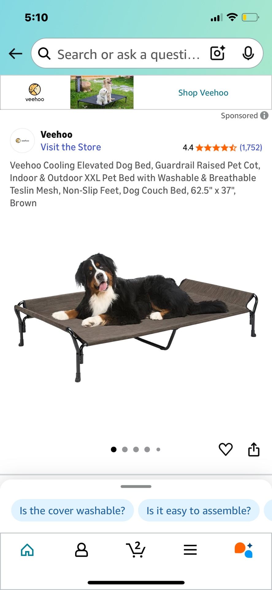 New XXL Cooling Elevated Dog Bed – Still in Box, Never Used!”