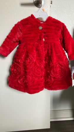 Toddler Red Coat With White Dress