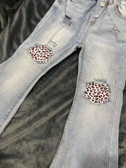 Custom Girls Leopard Jeans