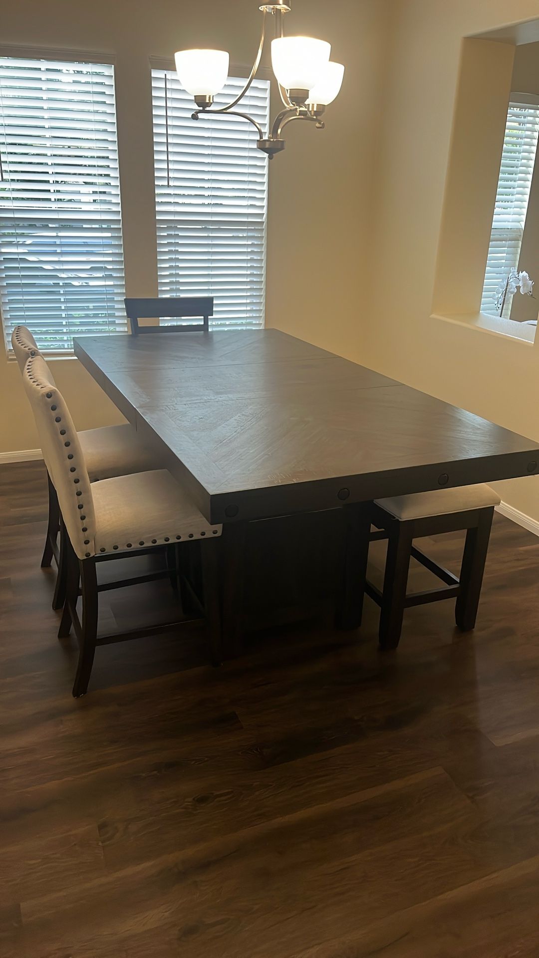 Sonoma 6 Piece Espresso & Beige Dining table