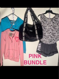 VICTORIA SECRET PINK CLOTHING  & BAG BUNDLE