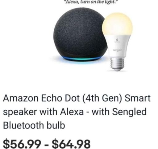 Amazon Echo Dot 4th Gen With Sengled Bluetooth Bulb