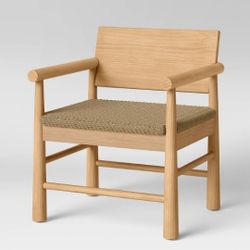 Brand New Threshold Nichols Rustic Wood Chair With Woven Seat 