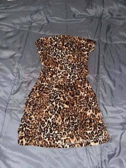 Leopard party strapless Dress