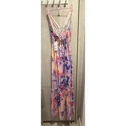 New with Tag! Dynamite Floral V-Neck Maxi Dress Size XXS