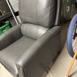 Grey Leather Recliner