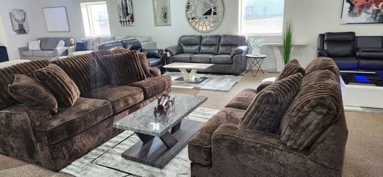 Beautiful Style Large Sofa/sofa Set features Rich chocolate color w/cozy feel