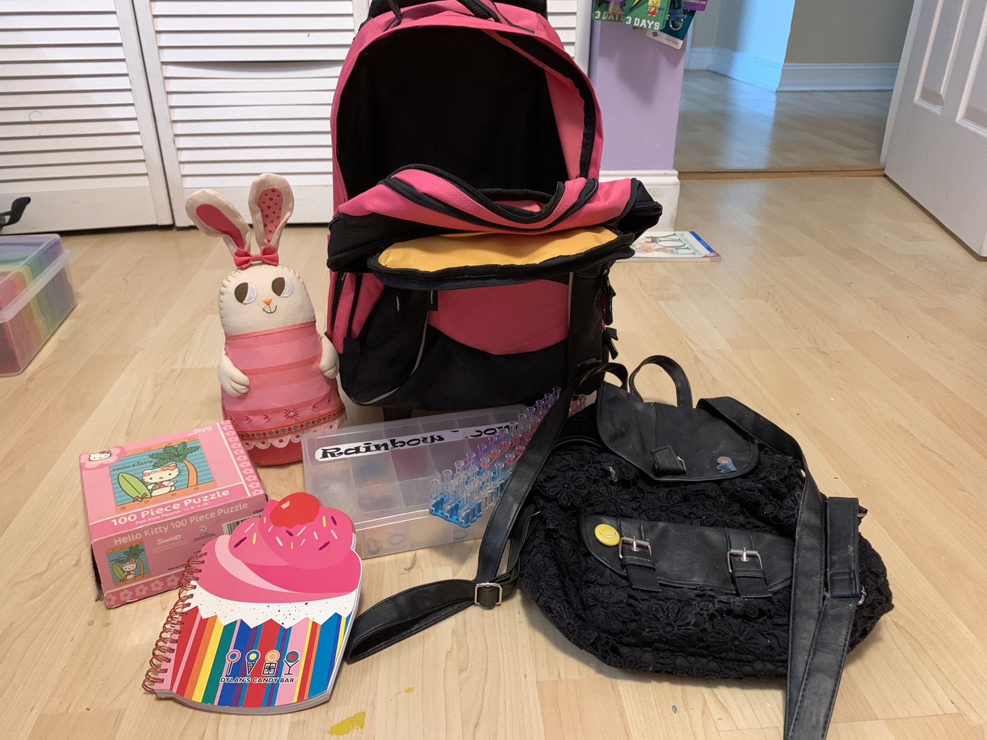Miscellaneous Goodies, suitcase, backpack, children’s toys